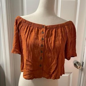 Rust color boho top
